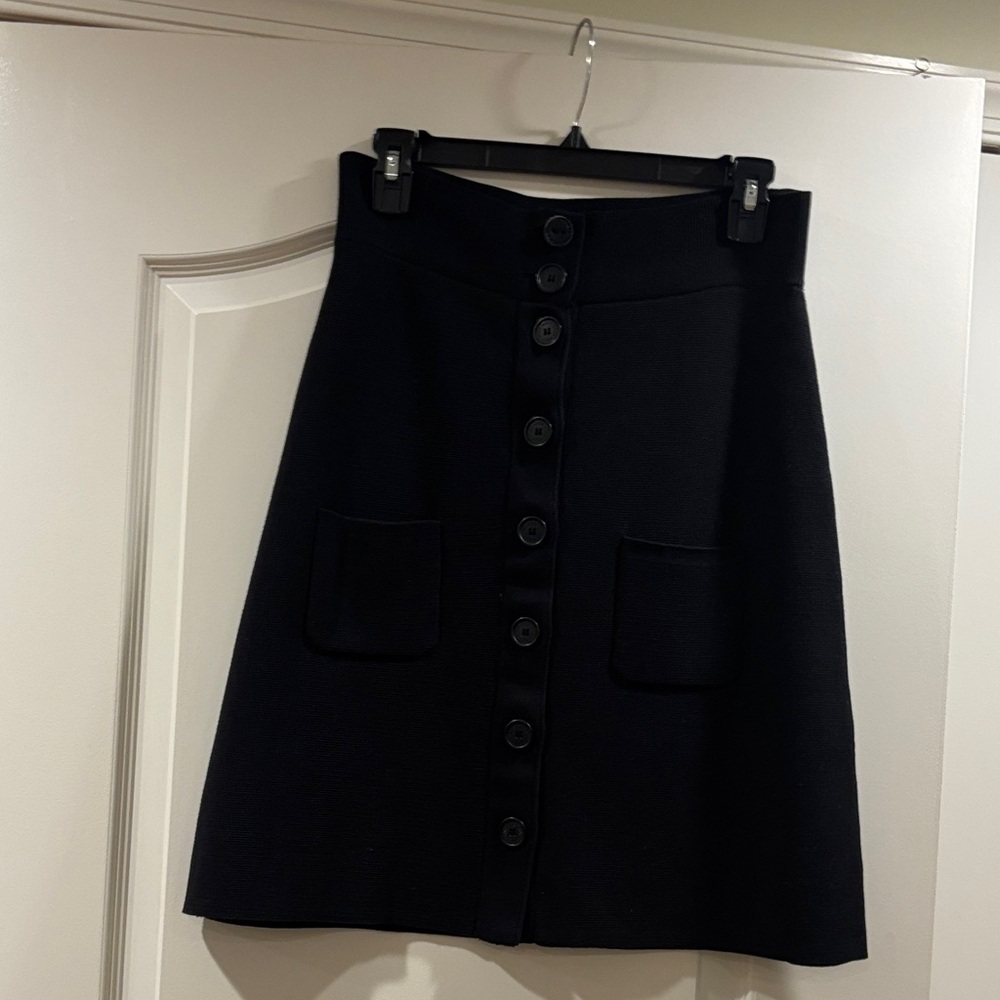 Sonia Rykiel Black Button-Front A-Line Skirt